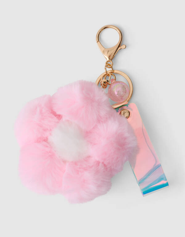 Bloem Fur Sleutelhanger Lichtroze SHOEBY ACCESSOIRES