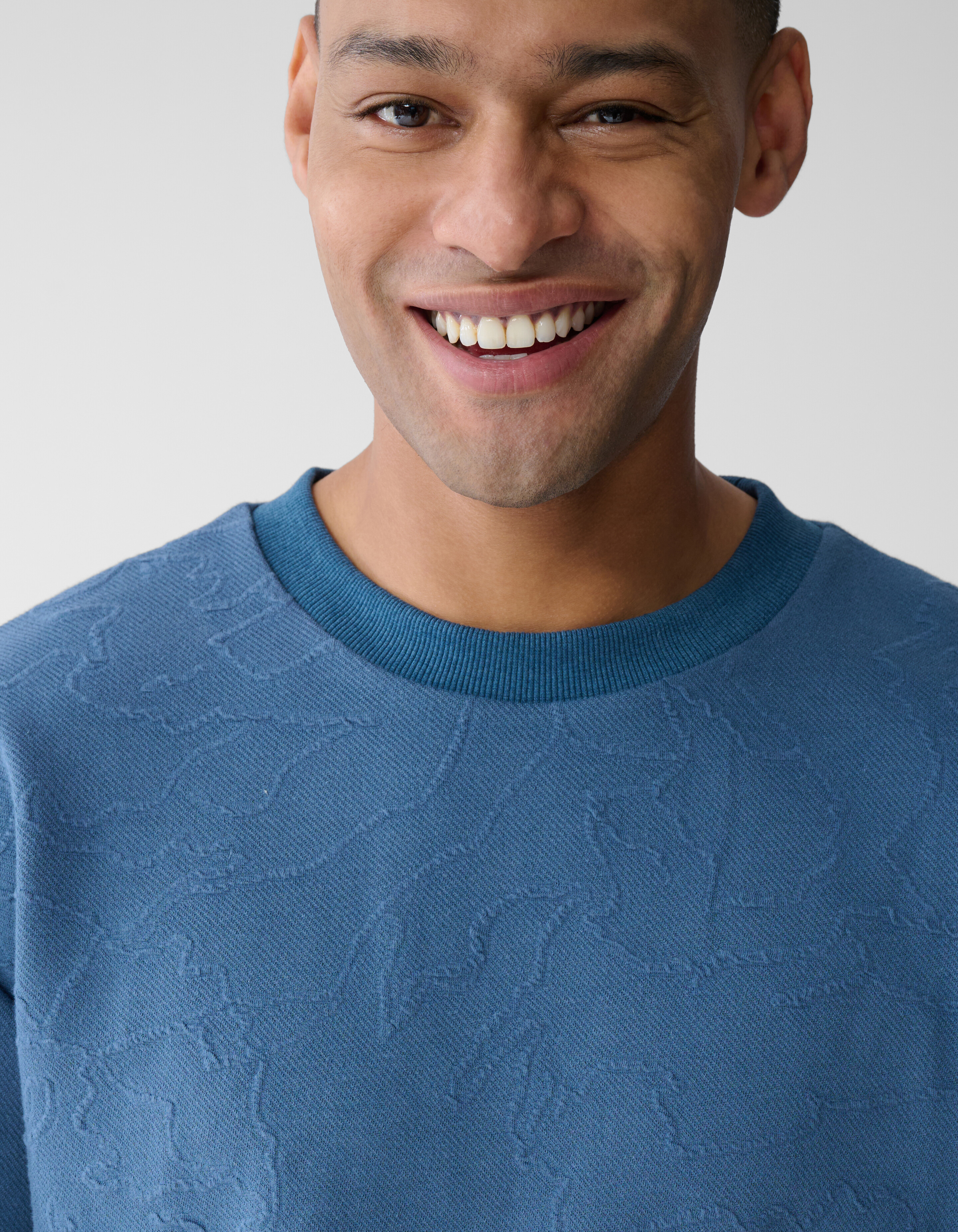 Structuur Sweater Blauw SHOEBY MEN