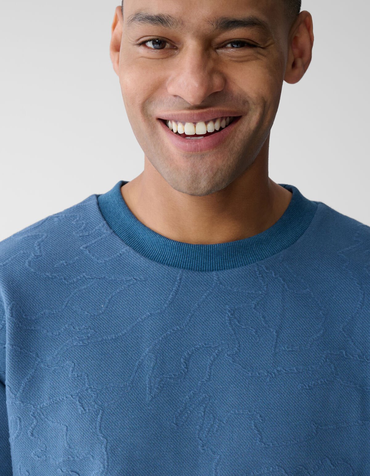 Structuur Sweater Blauw SHOEBY MEN