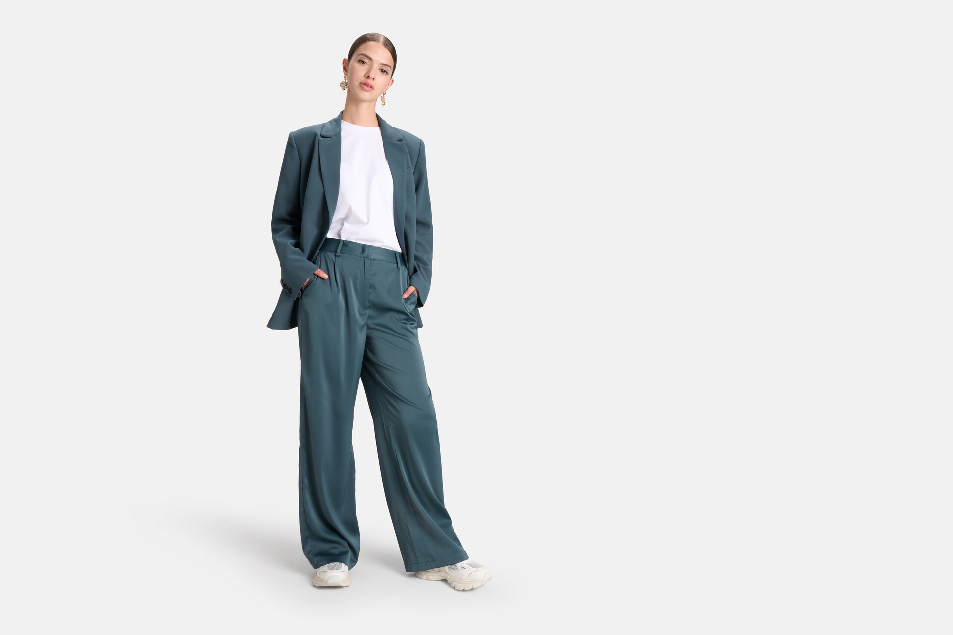 Satijnen Broek Petrol SHOEBY WOMEN