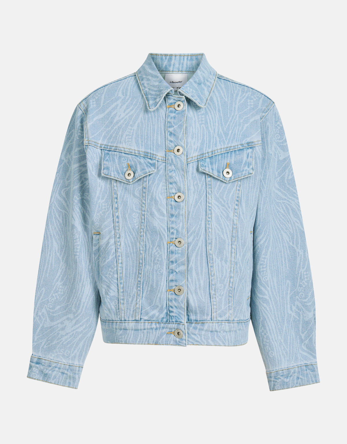 Swirl Print Denim Jack Bleached SHOEBY GIRLS