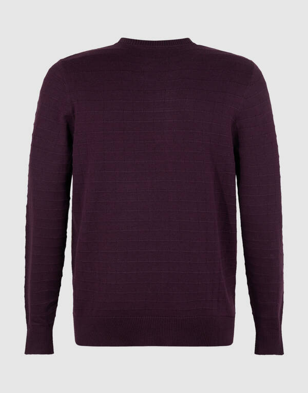 Structuur Gebreide Trui Donkerrood SHOEBY MEN