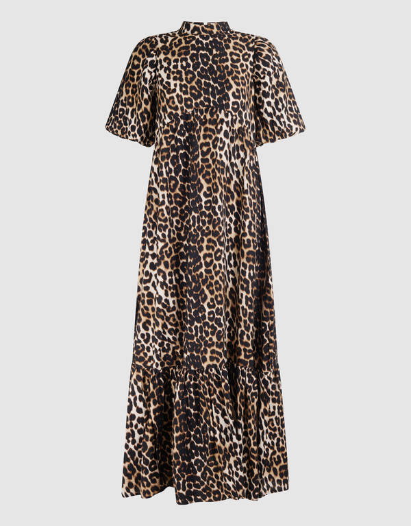 Leopard Maxi Jurk Bruin SHOEBY WOMEN
