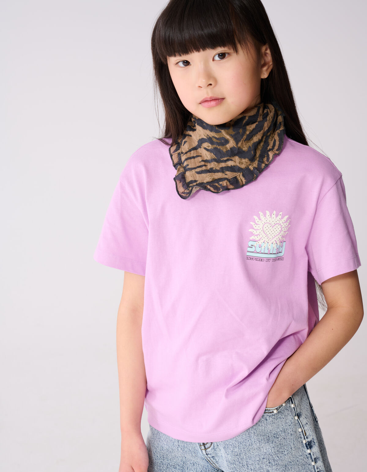 Sun Artwork T-shirt Paars SHOEBY GIRLS