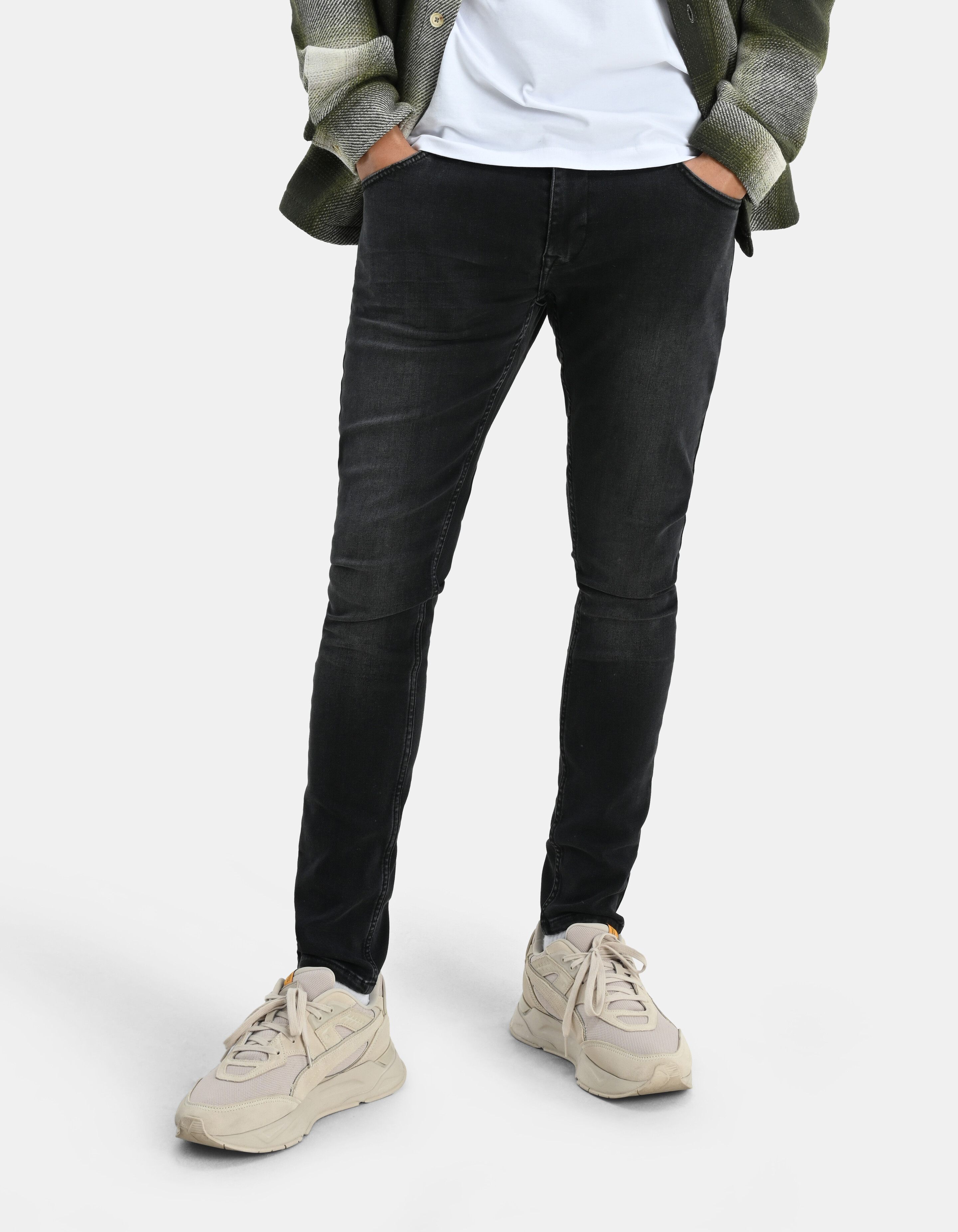Skinny Jeans Zwart Washed L34 Refill