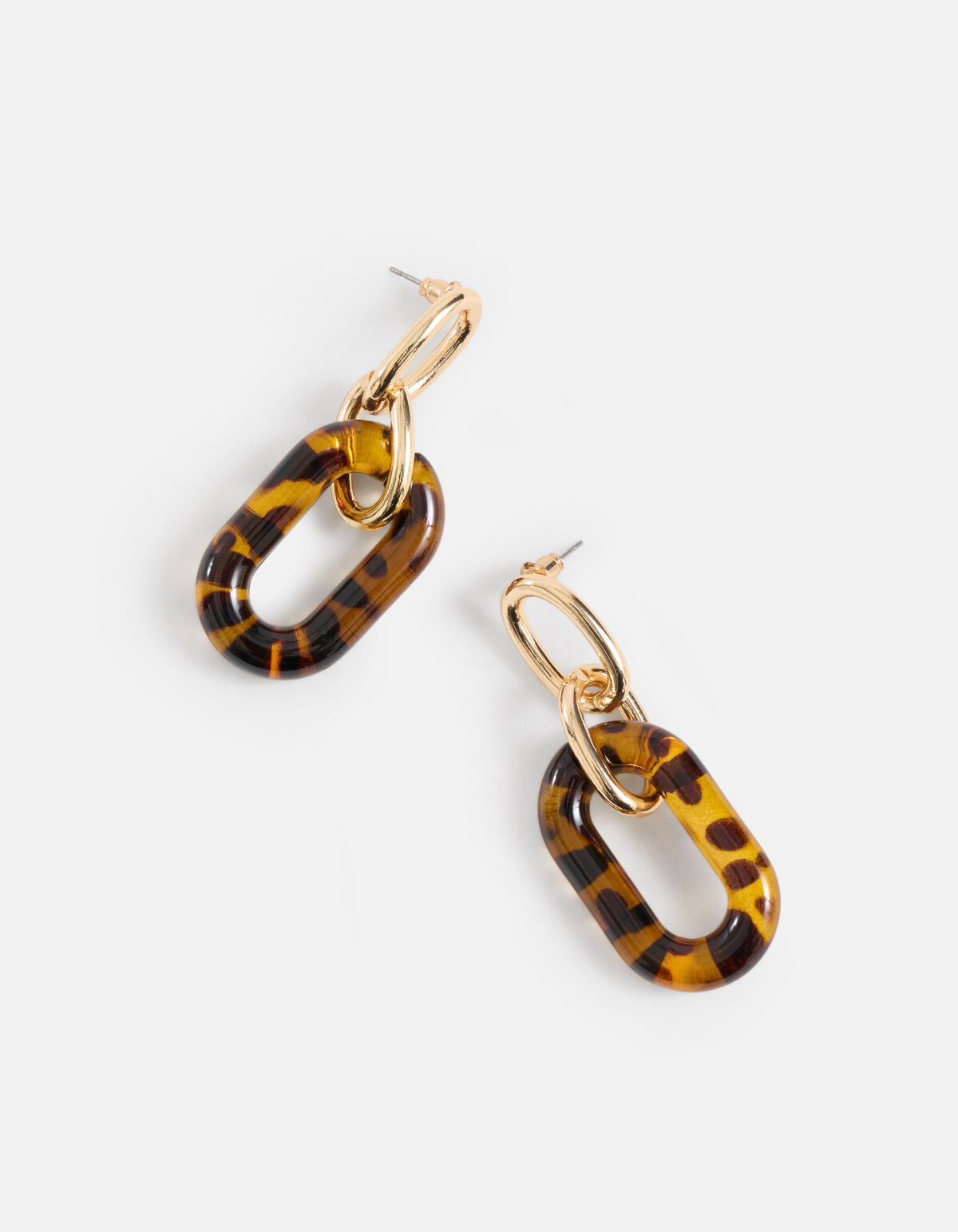 Leopard Chain Oorbellen Bruin SHOEBY ACCESSOIRES