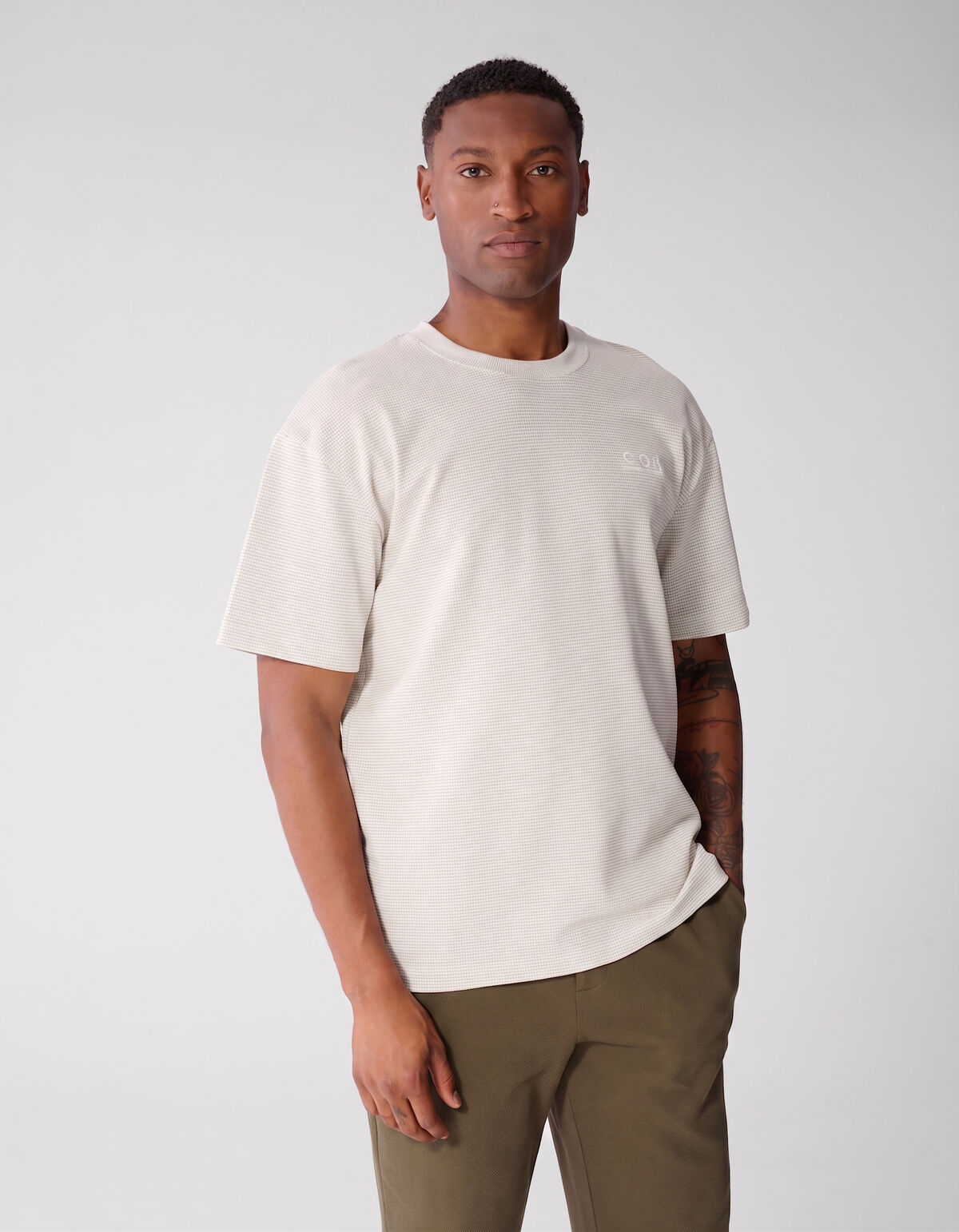 Honeycomb T-shirt Lichtgrijs SHOEBY MEN