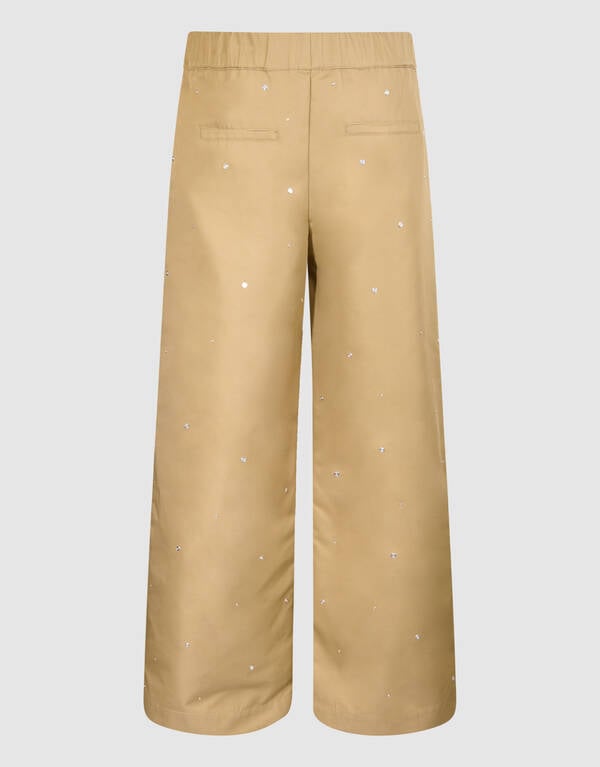 Studs Wide Leg Broek Zand SHOEBY WOMEN