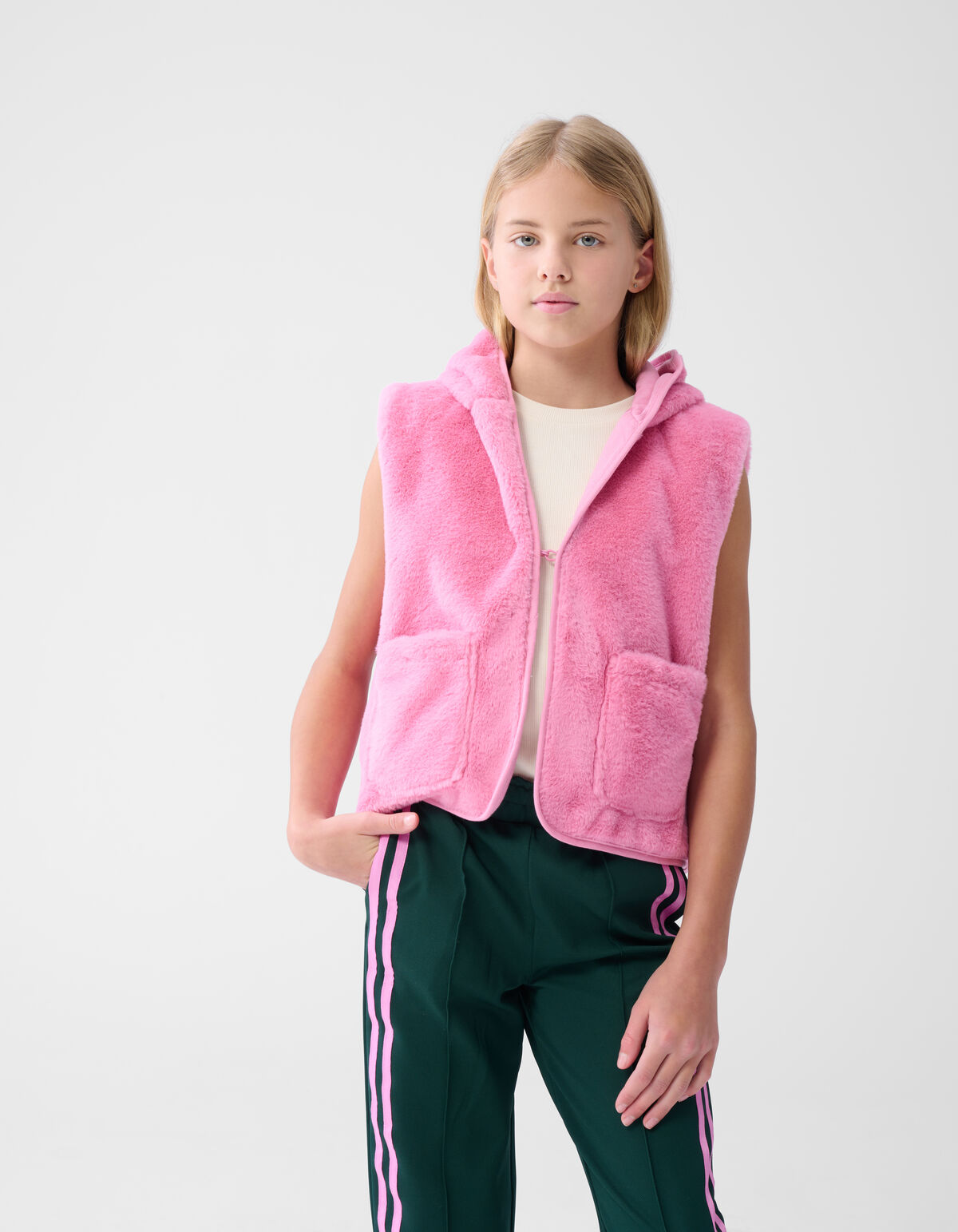 Fur Gilet Roze SHOEBY GIRLS