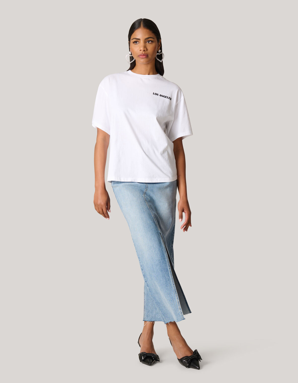 Velvet Artwork T-Shirt Wit SHOEBY WOMEN
