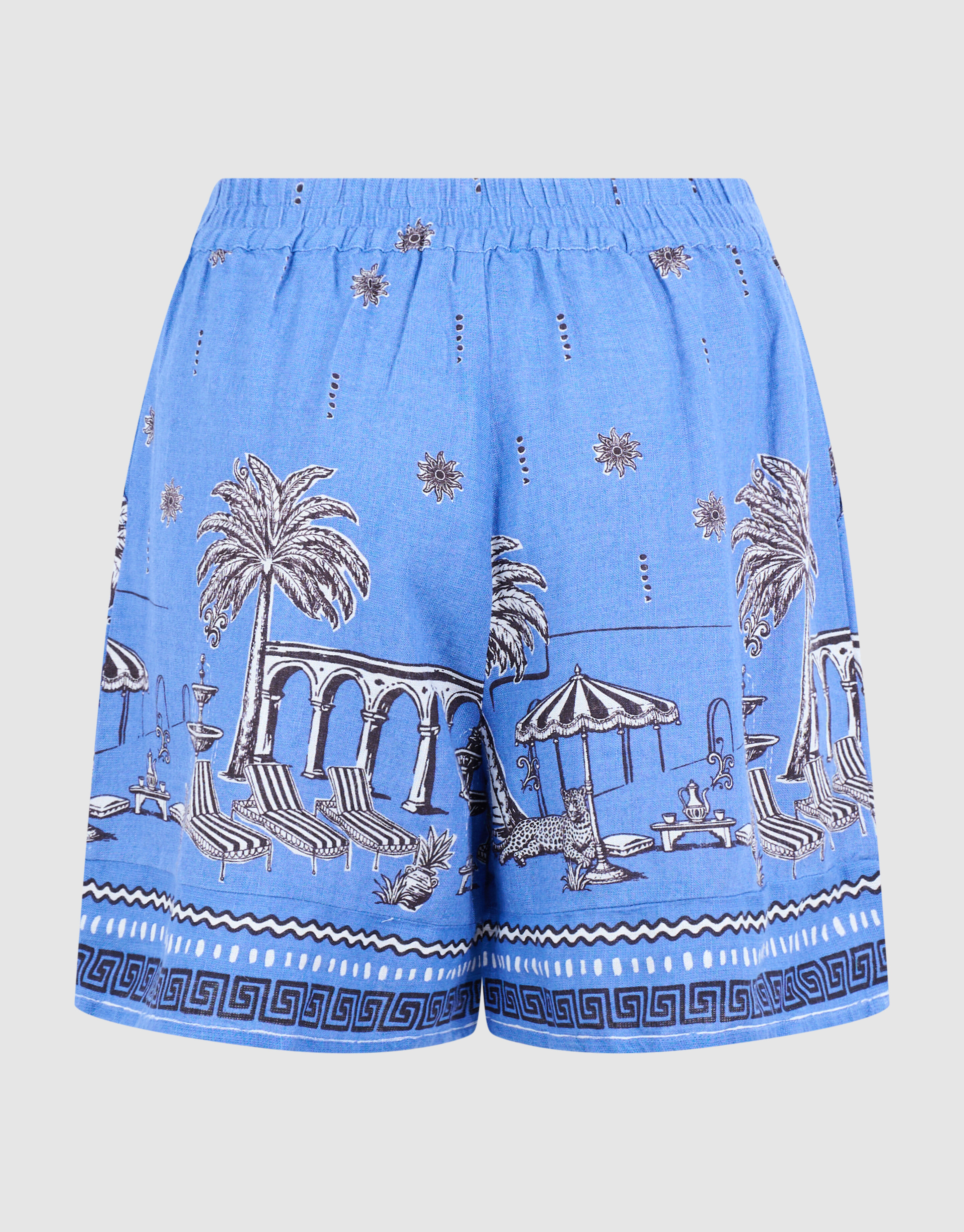 Palm Print Short Blauw SHOEBY WOMEN