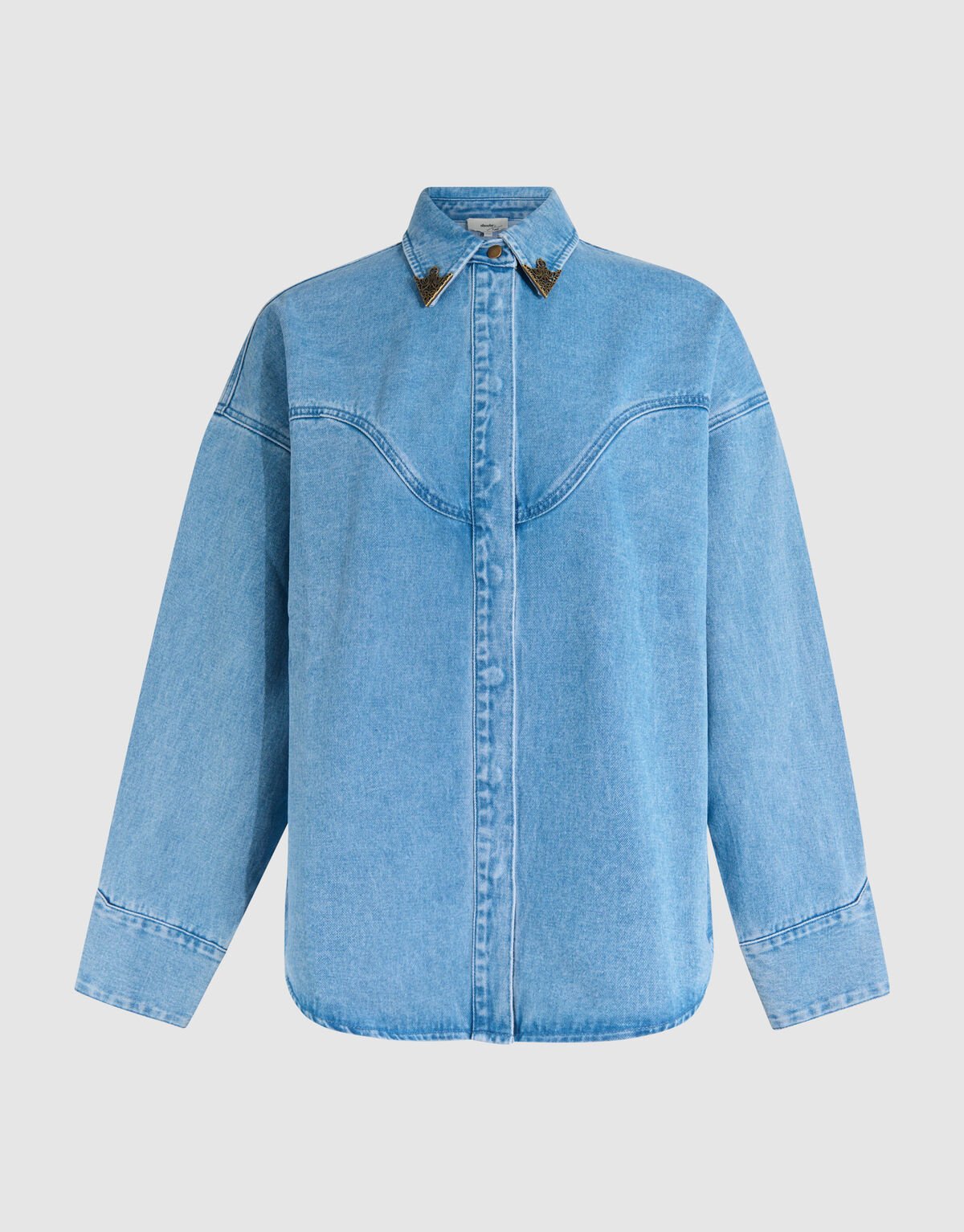 Oversized Denim Blouse Mediumstone By Fred SHOEBY WOMEN
