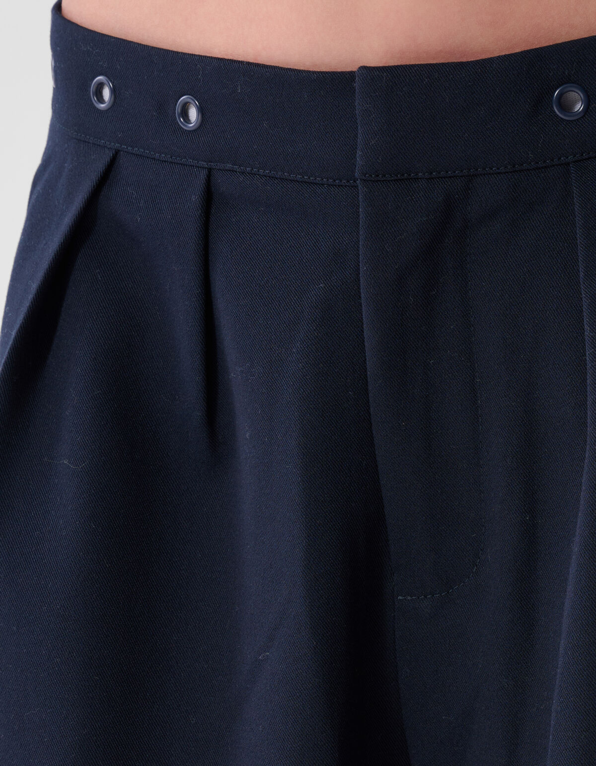 Eyelet Wide Leg Pantalon Donkerblauw SHOEBY GIRLS