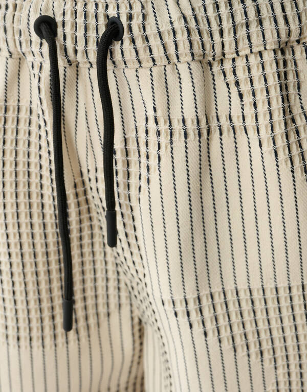 Waffle Stripe Short Gebroken Wit SHOEBY BOYS