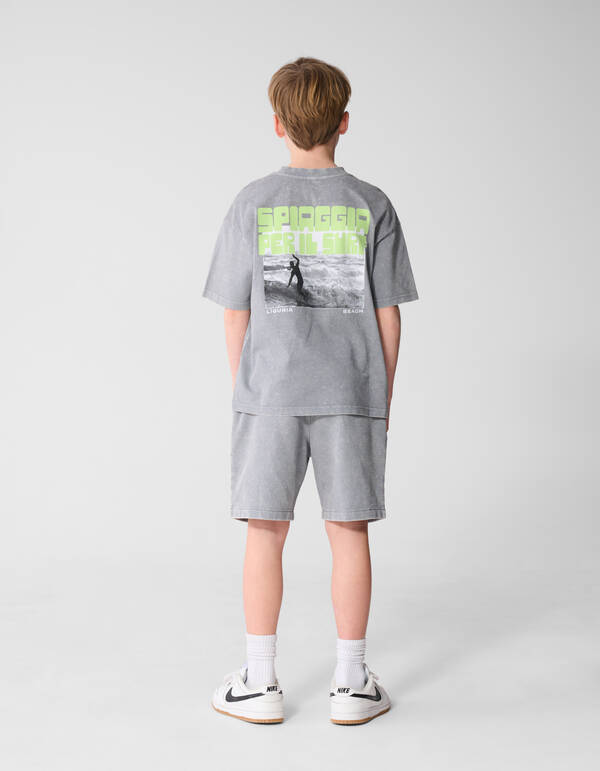 Surf Wave Artwork T-shirt Grijs SHOEBY BOYS