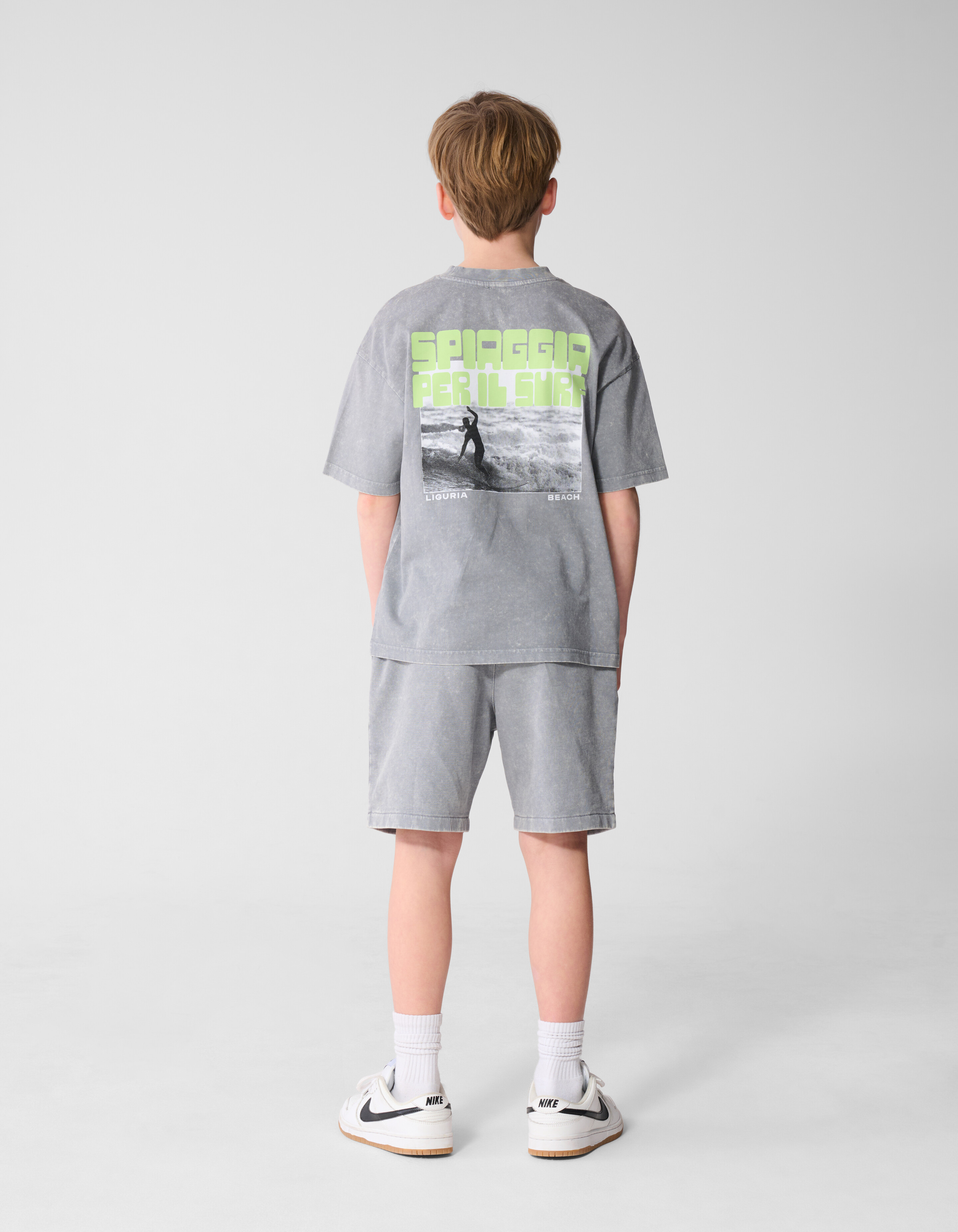 Surf Wave Artwork T-shirt Grijs SHOEBY BOYS