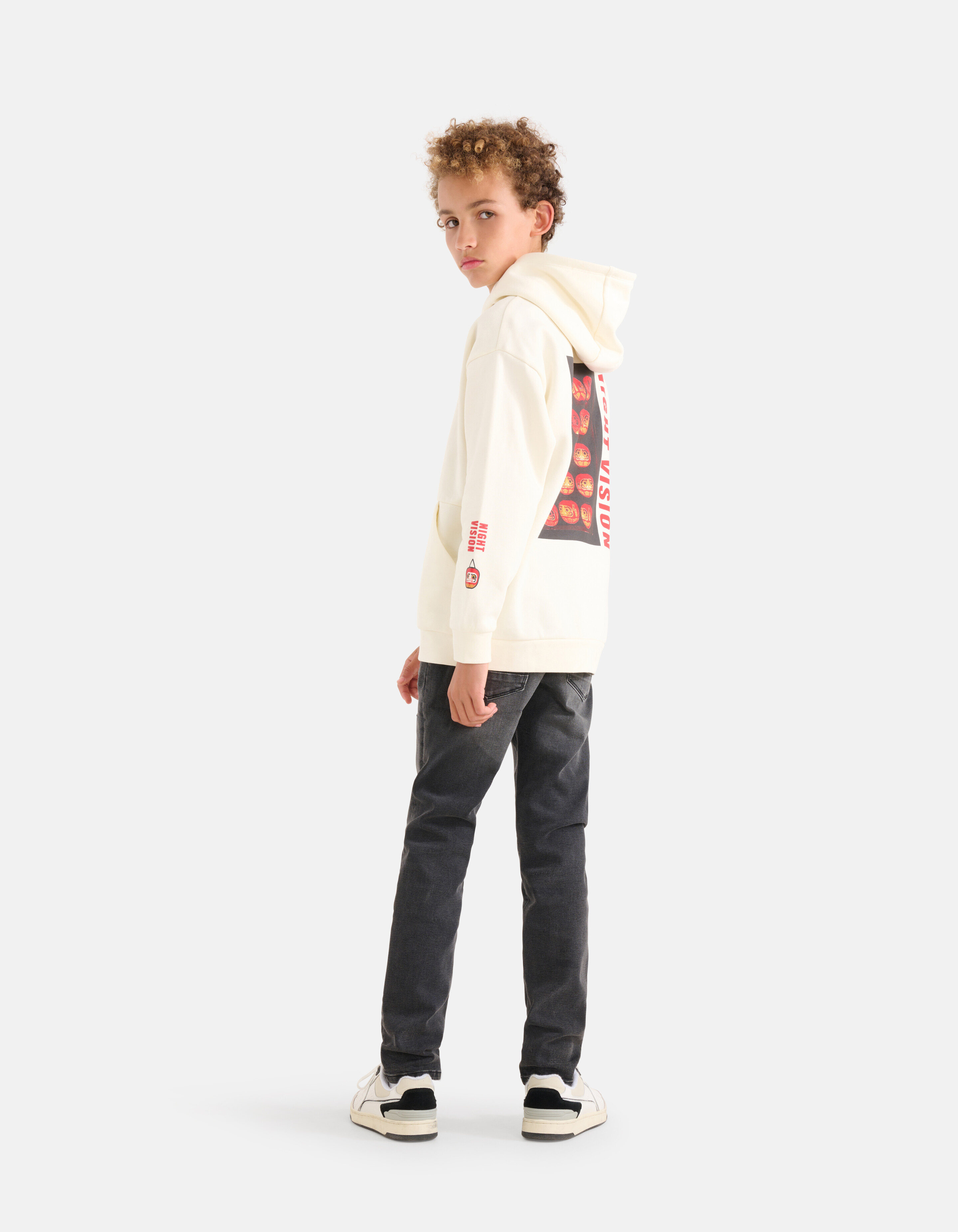 Printed Hoodie Gebroken Wit SHOEBY BOYS