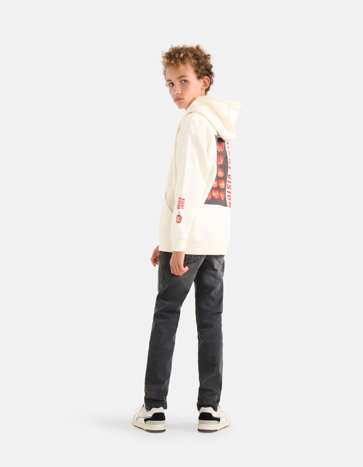 Printed Hoodie Gebroken Wit SHOEBY BOYS