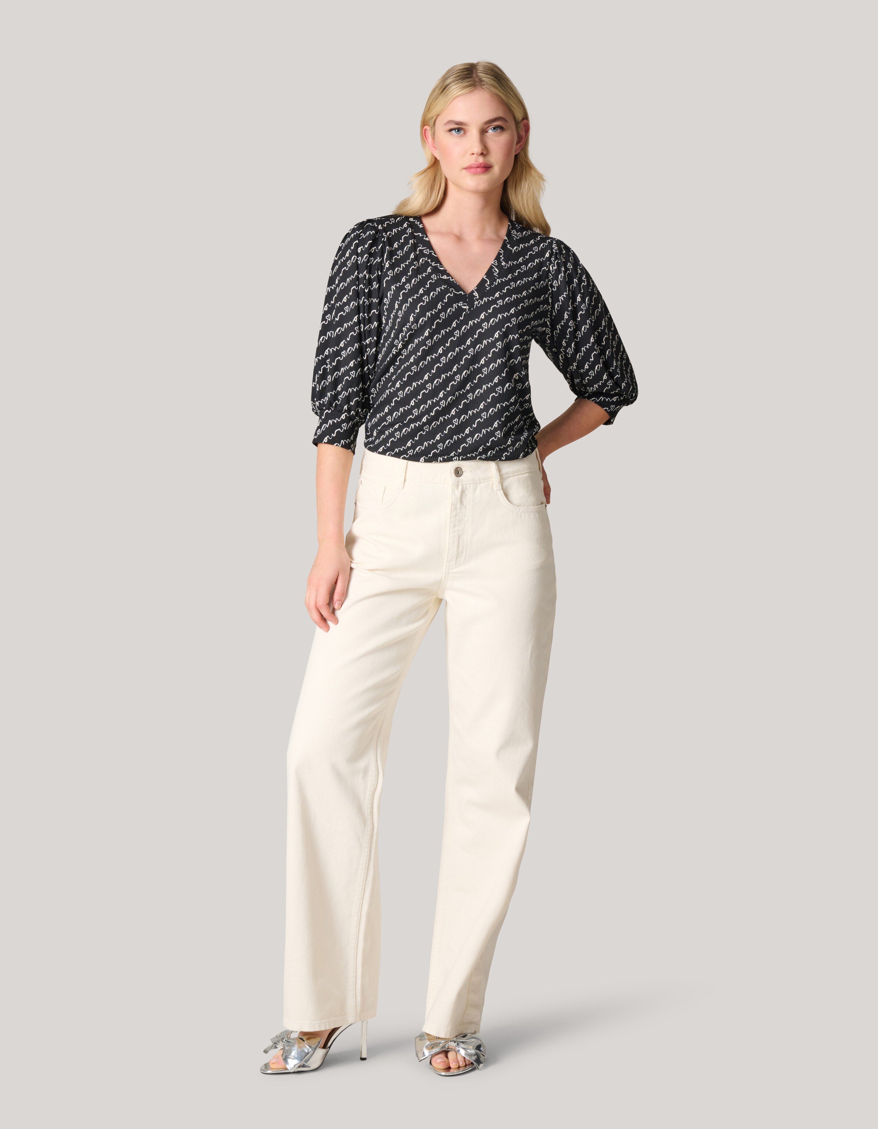 Rib Jersey Top Zwart SHOEBY WOMEN