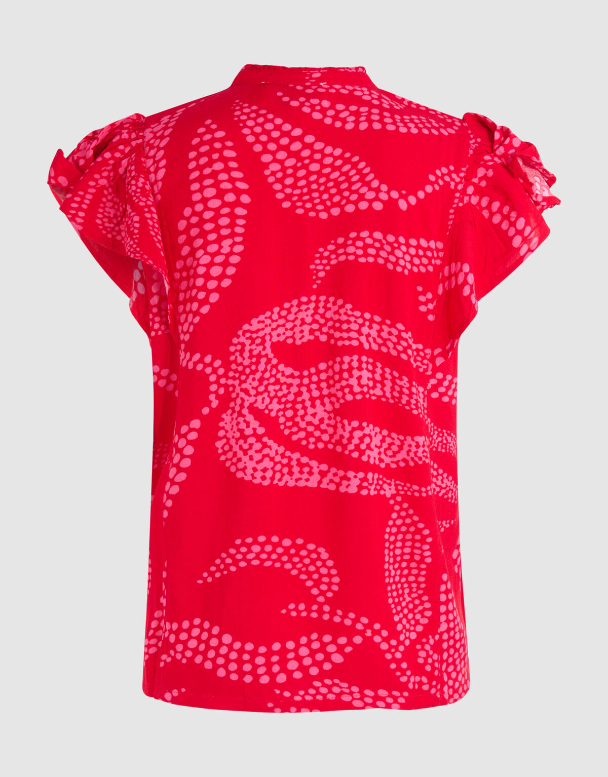 Printed Ruffle Top Rood SHOEBY WOMEN
