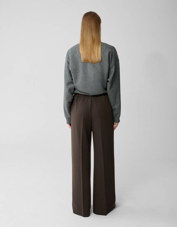 Wide Leg Fit Broek Donkerbruin By Lonneke SHOEBY WOMEN
