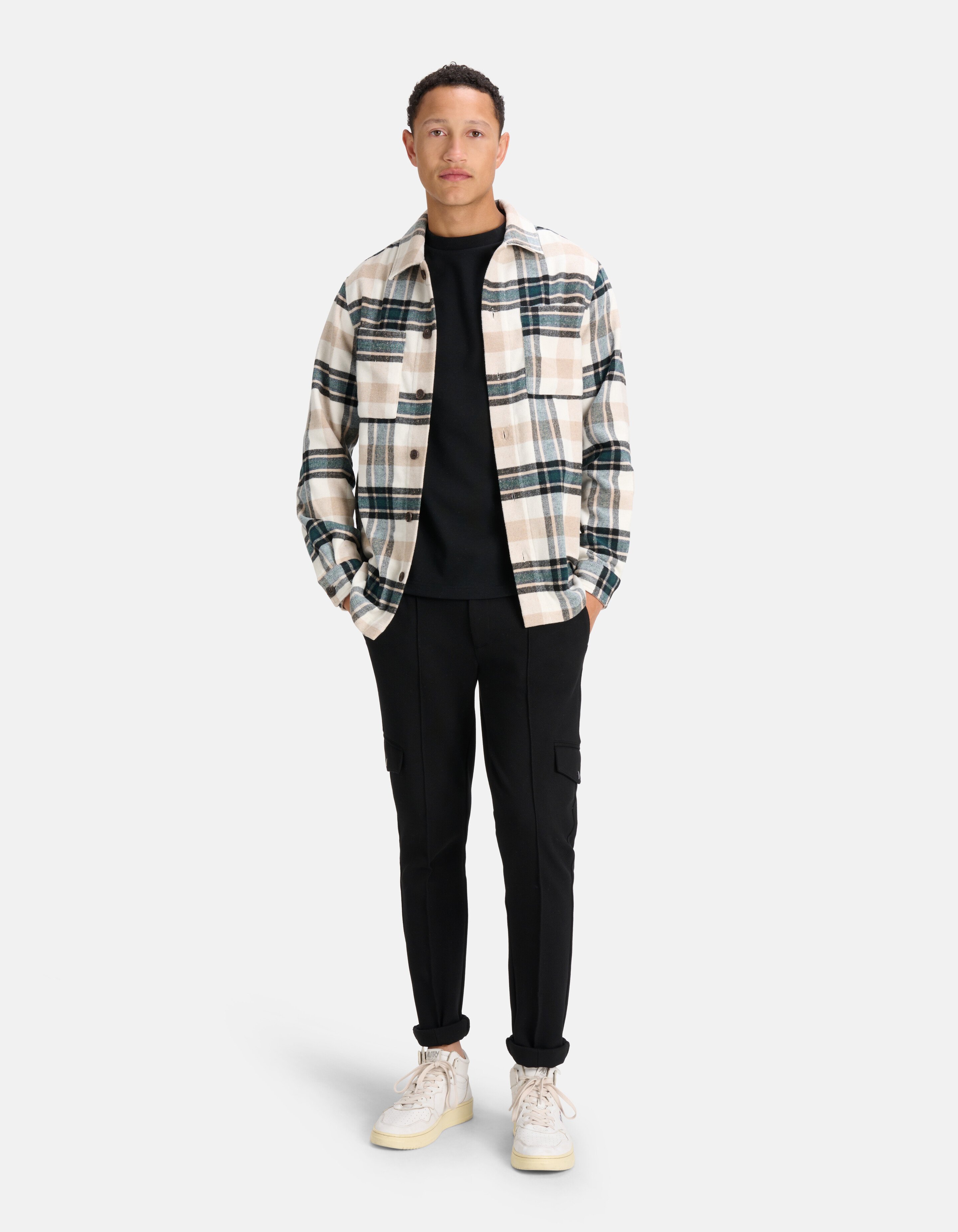 Geruit Overshirt Beige SHOEBY MEN