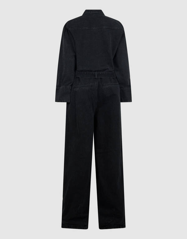 Oversized Denim Jumpsuit Zwart By Monica SHOEBY WOMEN
