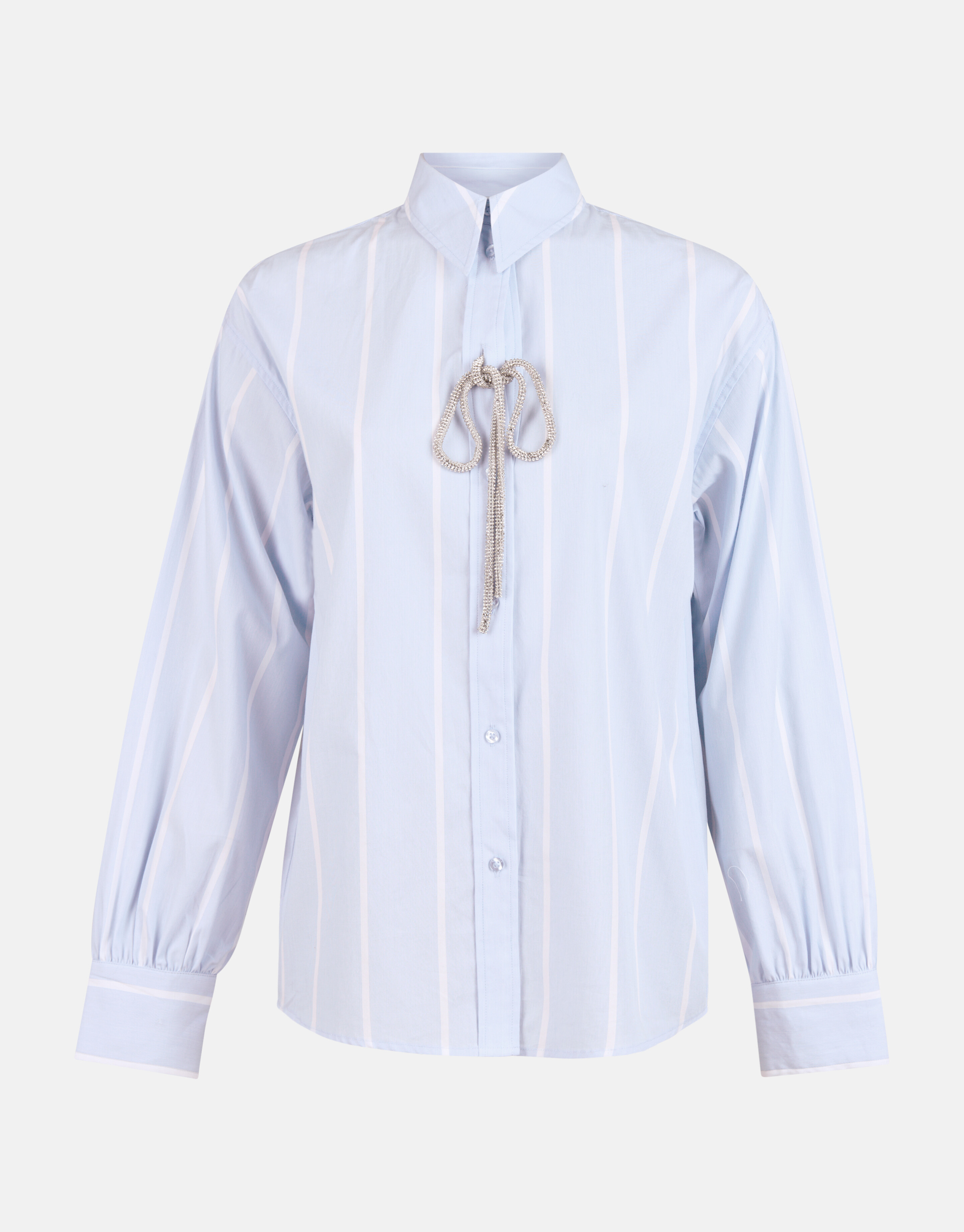 Pinstripe Strass Blouse Lichtblauw By Mieke SHOEBY WOMEN