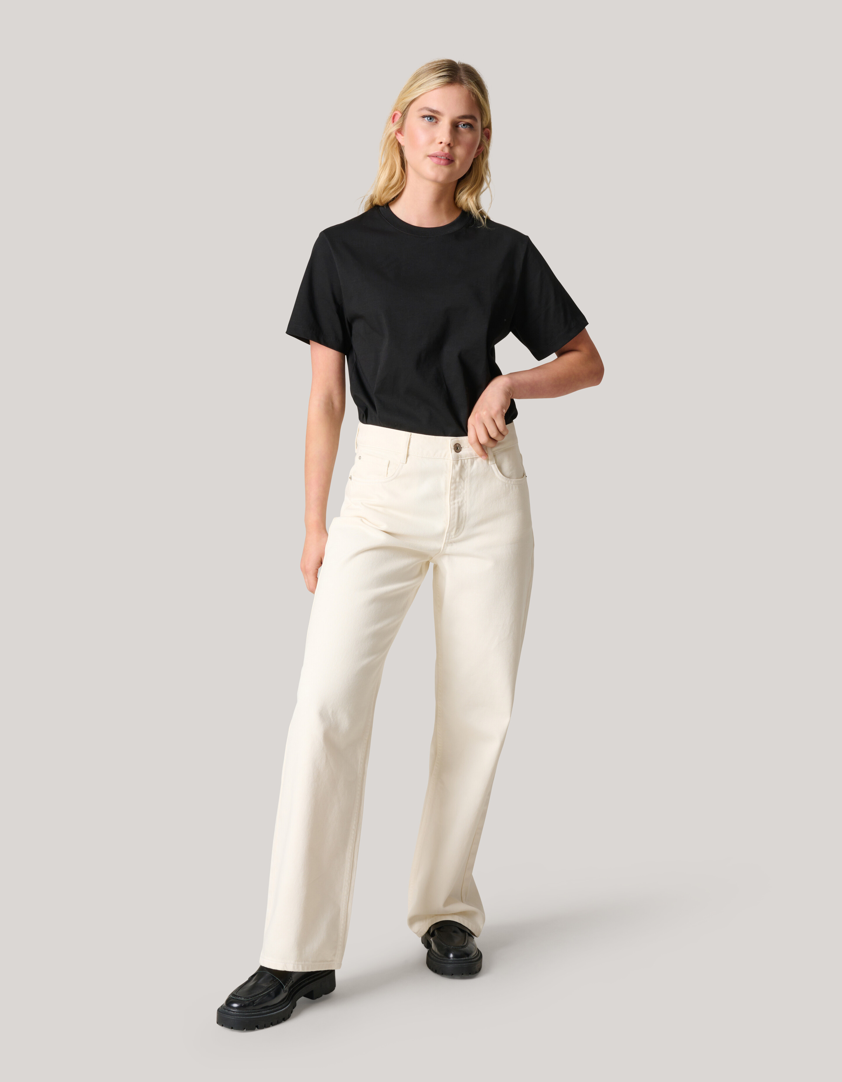Wide Leg Jeans Gebroken Wit SHOEBY WOMEN
