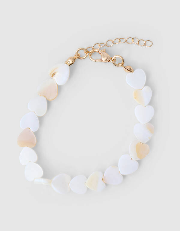 Parel Heart Armband Wit SHOEBY ACCESSOIRES