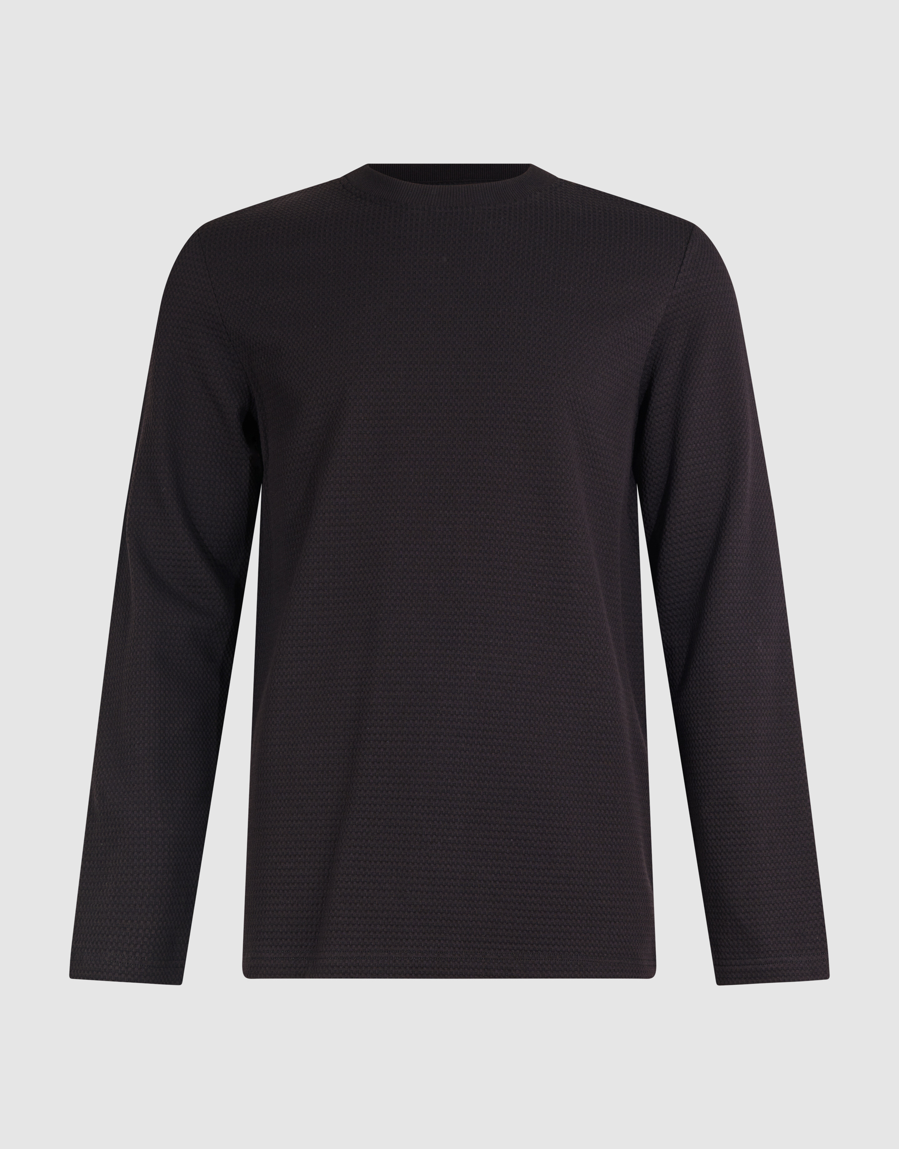 Structuur Longsleeve T-shirt Donkerbruin SHOEBY MEN