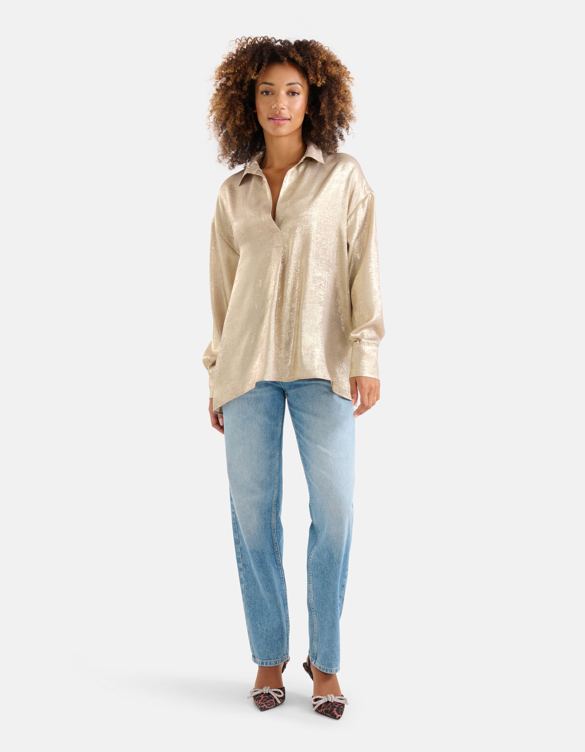 Metallic Blouse Goud SHOEBY WOMEN
