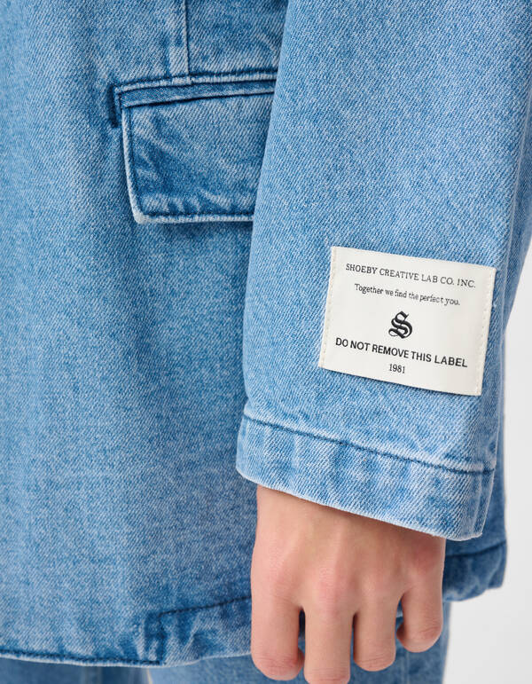 Oversized Denim Blazer Mediumstone SHOEBY WOMEN