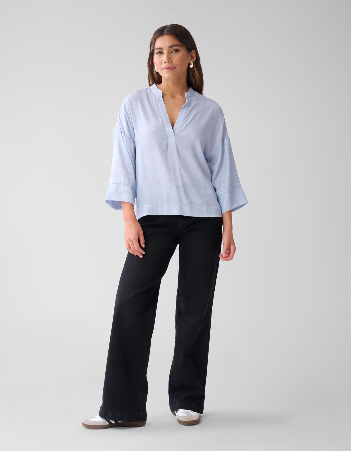 Shine Wide Blouse Lichtblauw SHOEBY WOMEN