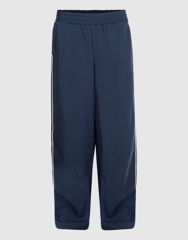 Sporty Piping Wide Leg Fit Broek Donkerblauw SHOEBY WOMEN