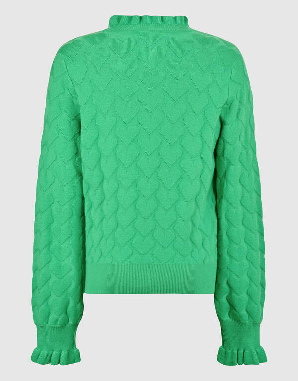 Heart Knit Top Groen SHOEBY GIRLS