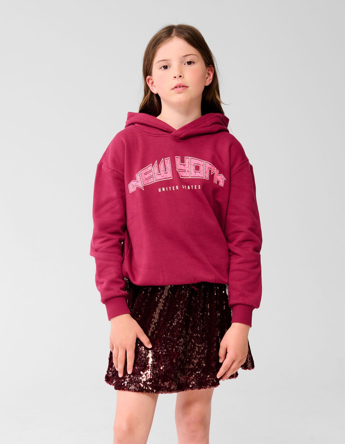 Pailletten Mini Rok Donkerrood SHOEBY GIRLS