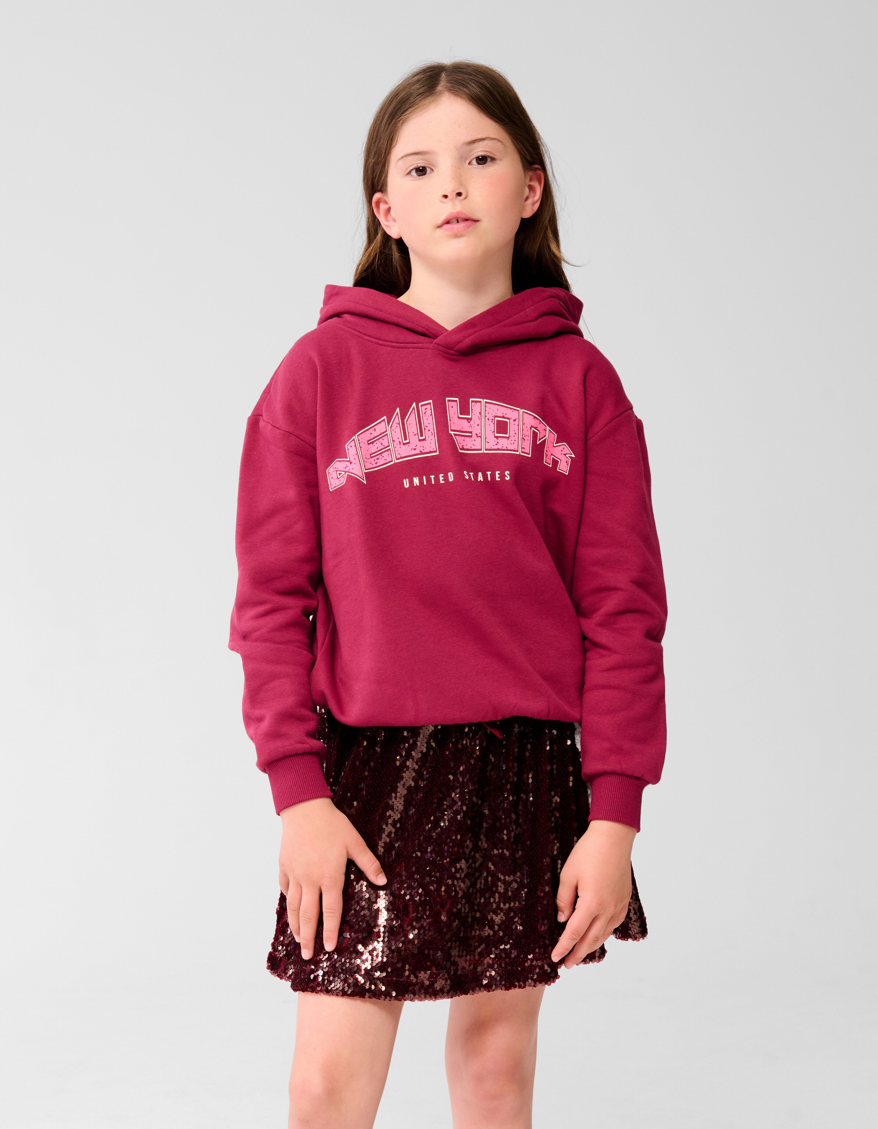 Pailletten Mini Rok Donkerrood SHOEBY GIRLS