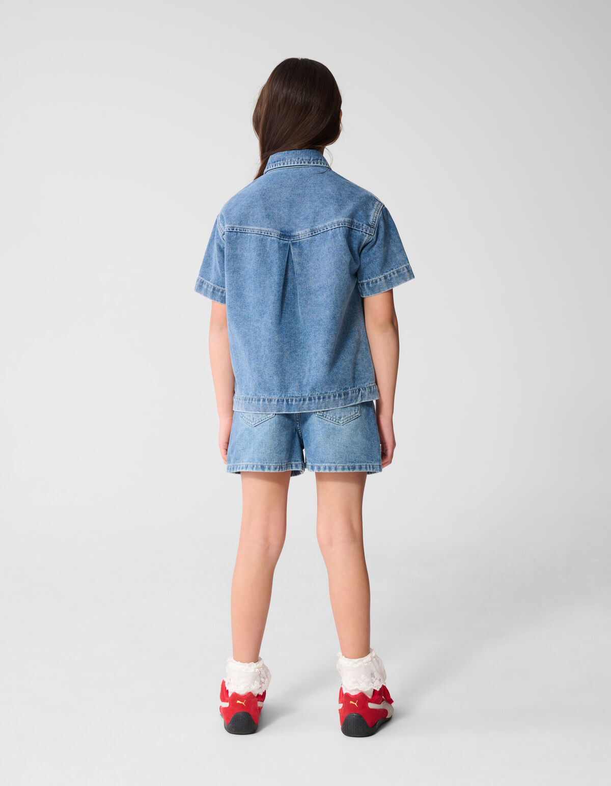 Denim Studs Blouse Blauw SHOEBY GIRLS
