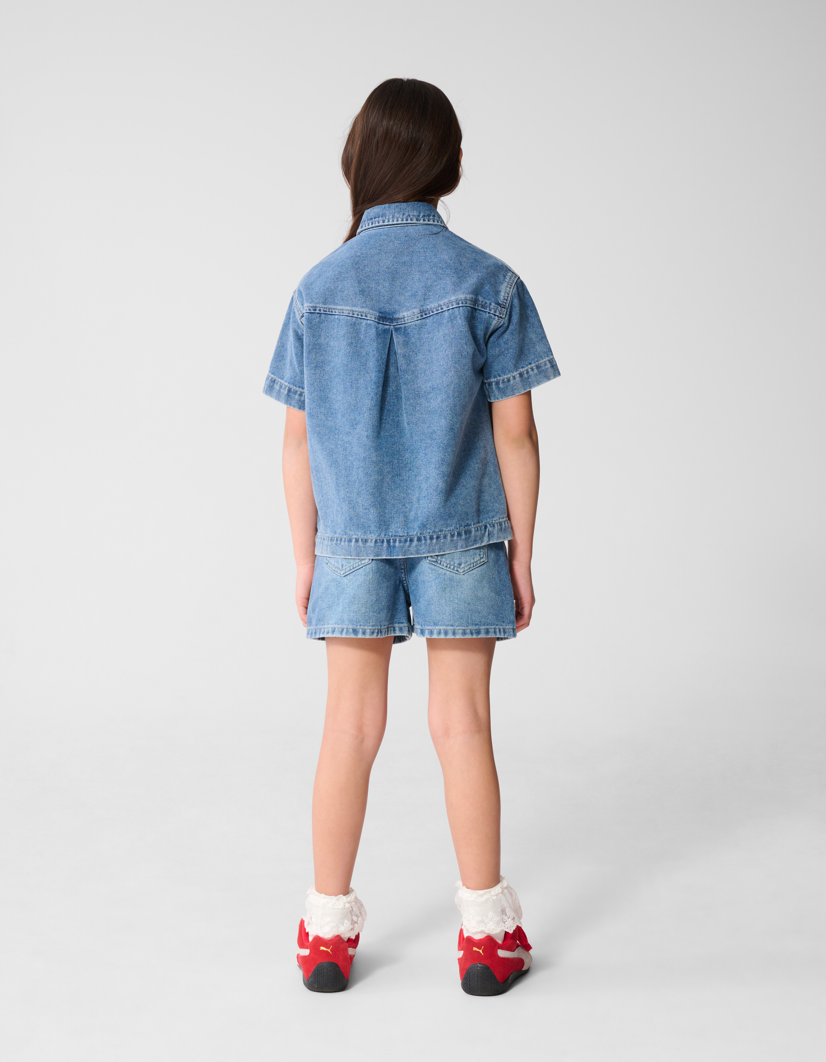 Denim Studs Blouse Blauw SHOEBY GIRLS