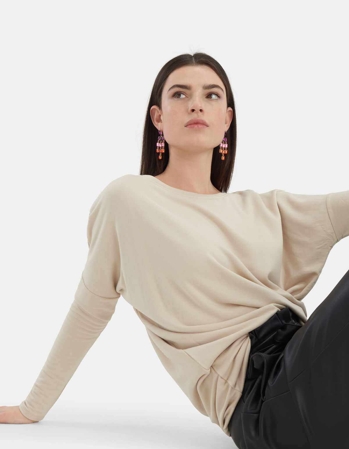 Basis Oversized Top Gebroken Wit EKSEPT