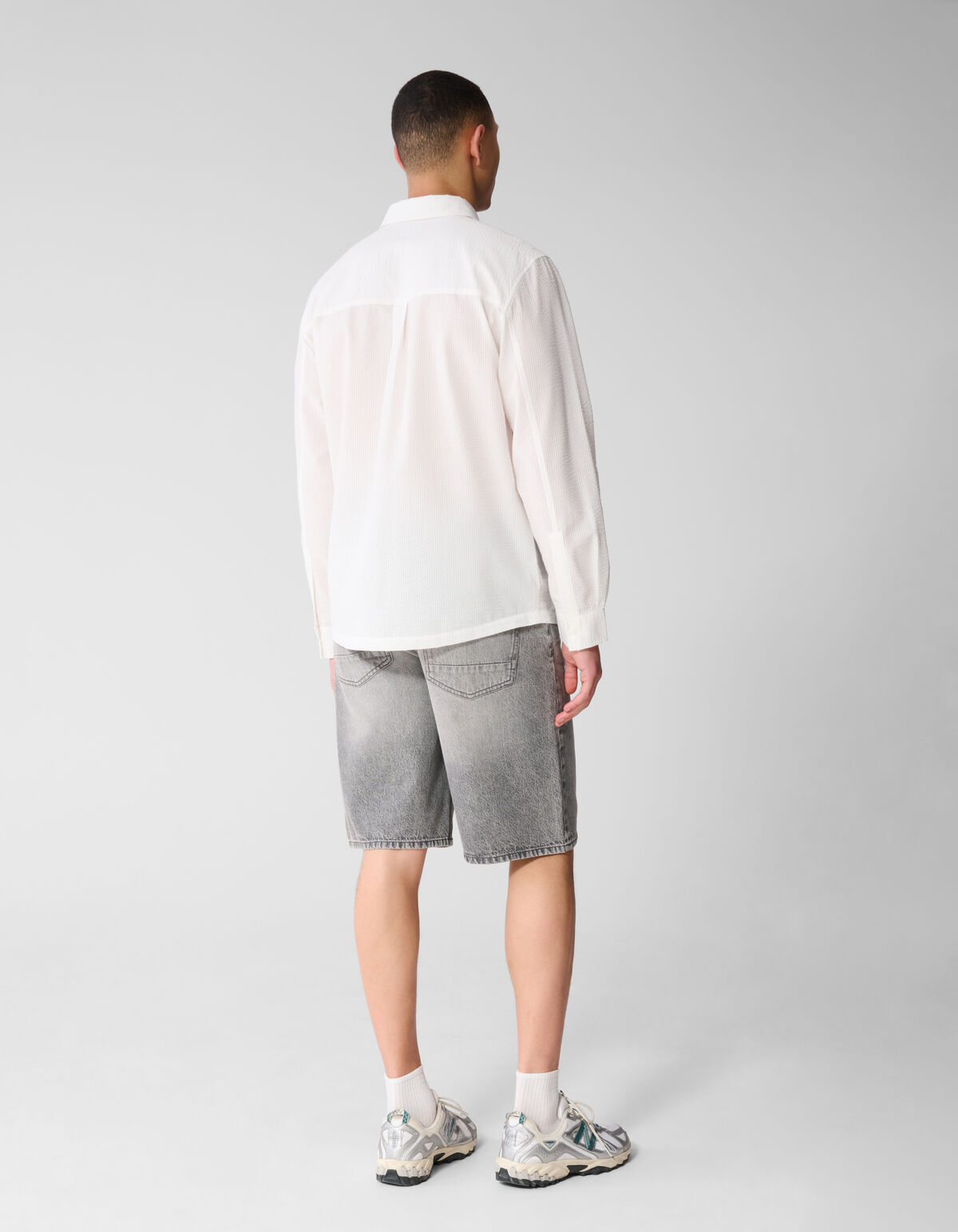 Seersucker Overhemd Wit SHOEBY MEN