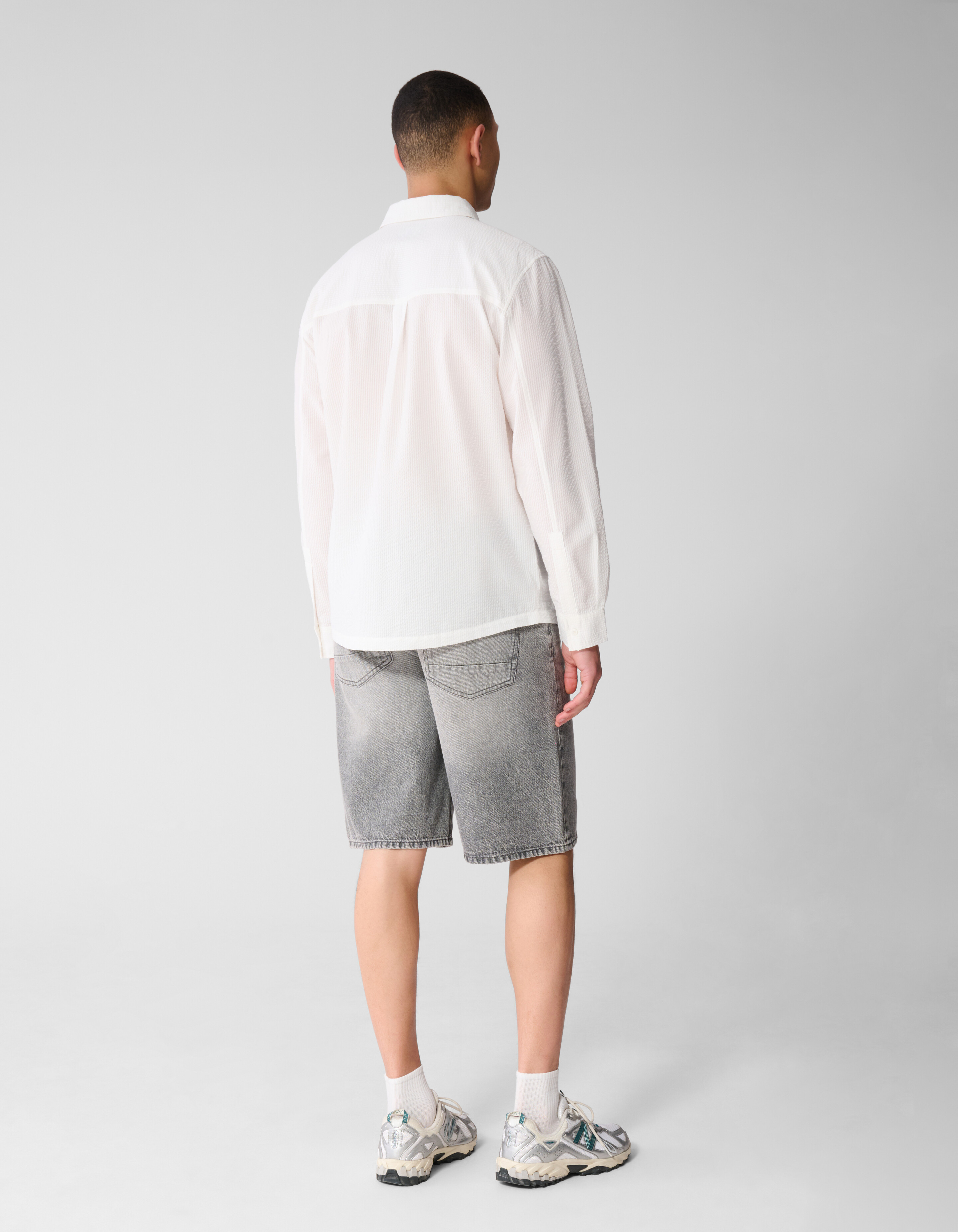 Seersucker Overhemd Wit SHOEBY MEN