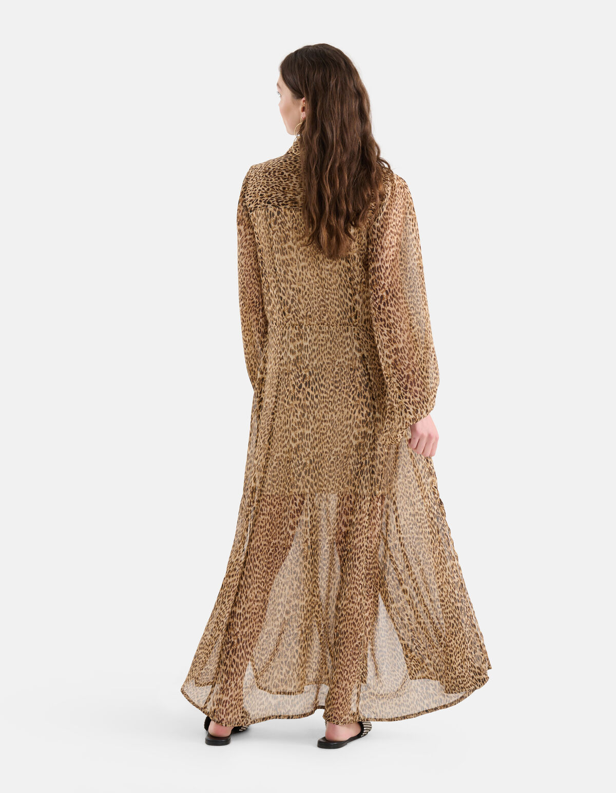 Cheetah Maxi Jurk Bruin SHOEBY WOMEN