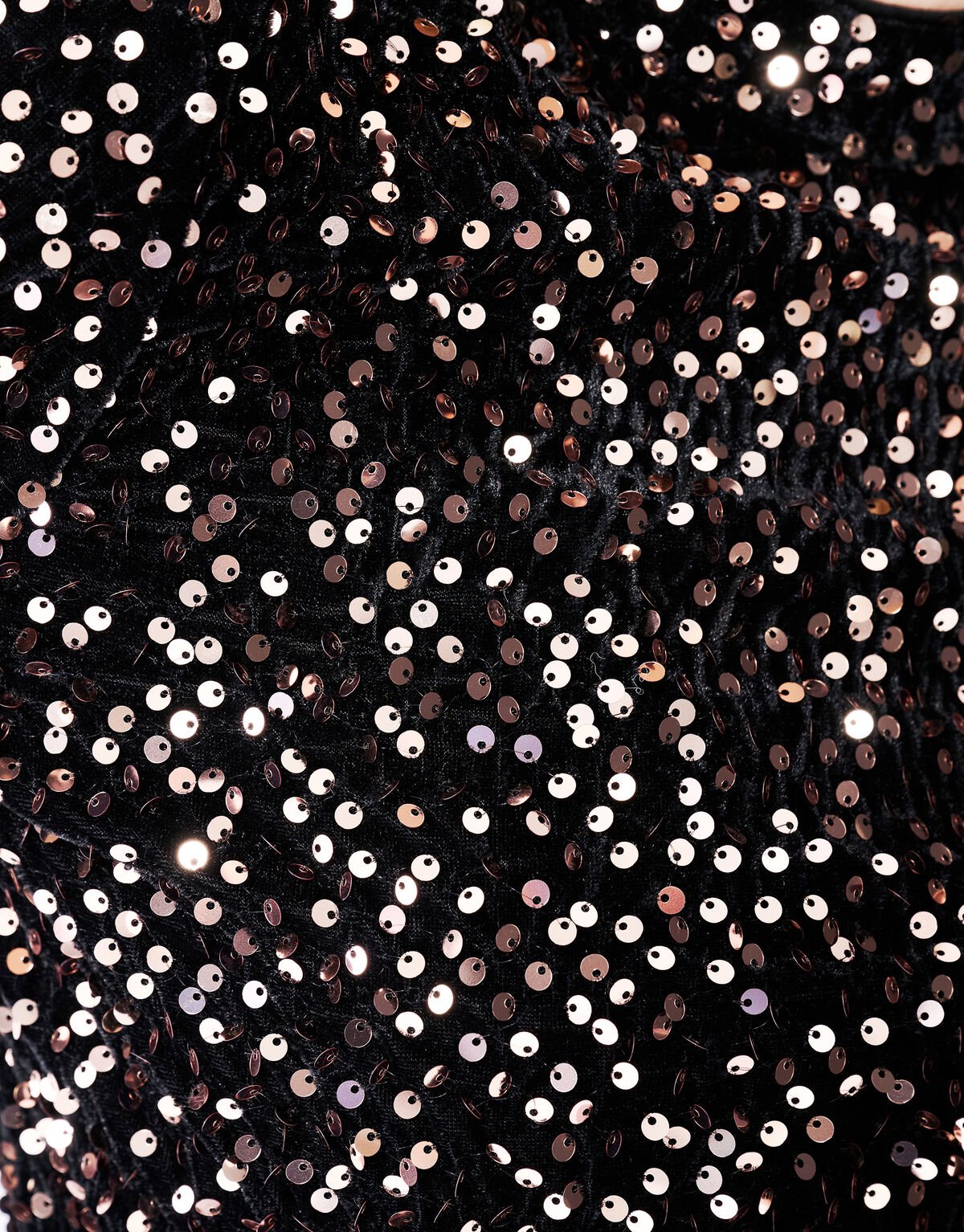 Sequin Flare Longsleeve Top Zwart SHOEBY WOMEN