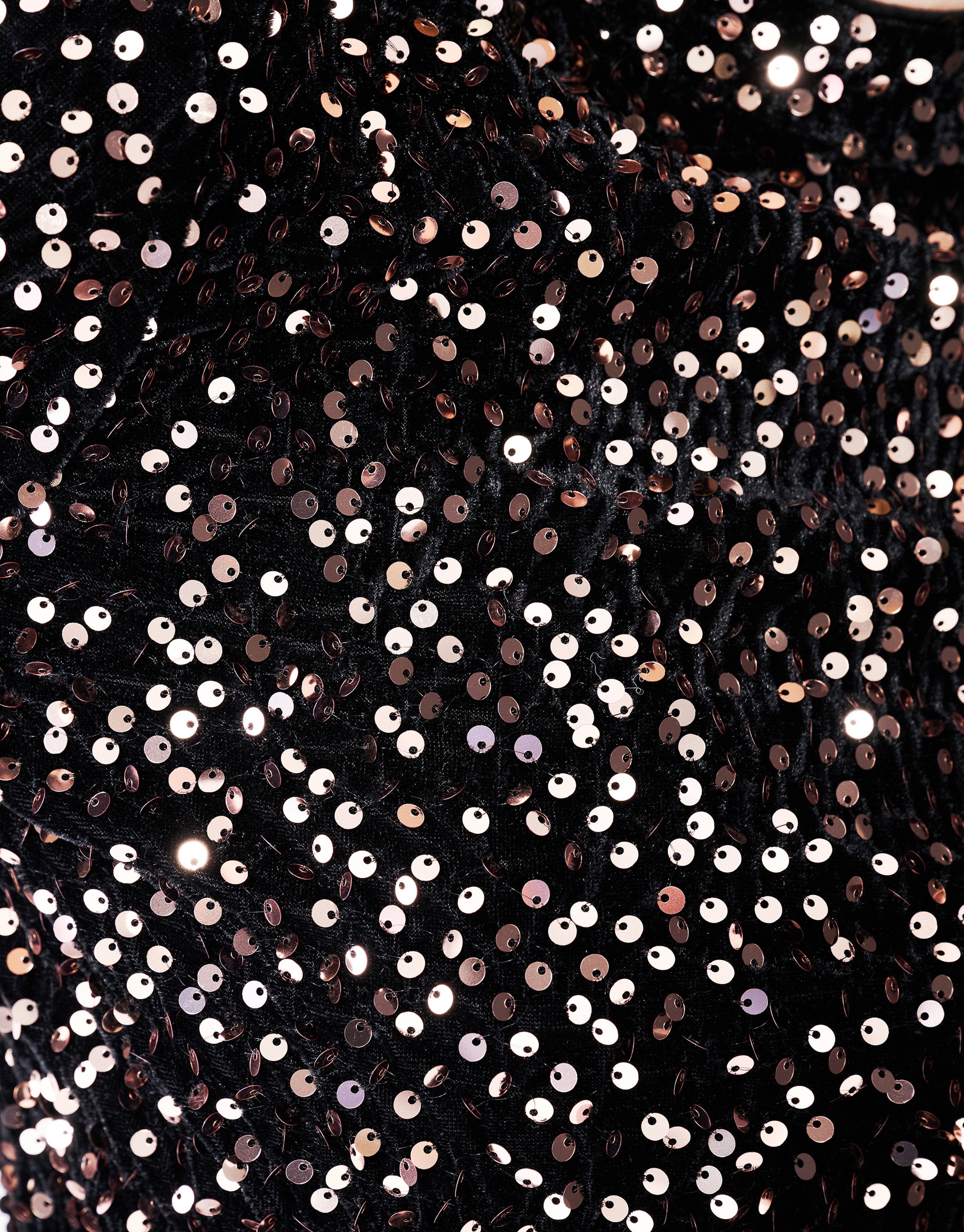 Sequin Flare Longsleeve Top Zwart SHOEBY WOMEN