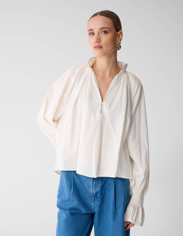 Oversized Smock Sleeve Blouse Wit SHOEBY WOMEN