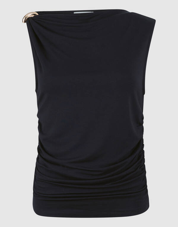 Sleeveless Hardware Top Zwart SHOEBY WOMEN