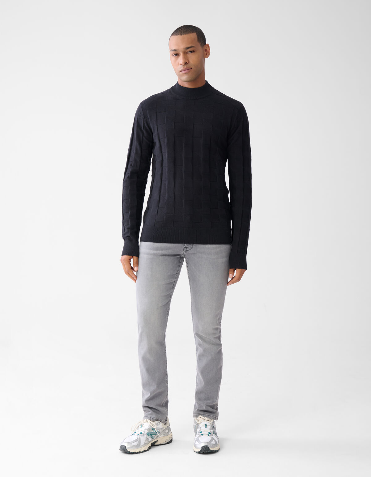 Pied De Poule Trui Zwart SHOEBY MEN