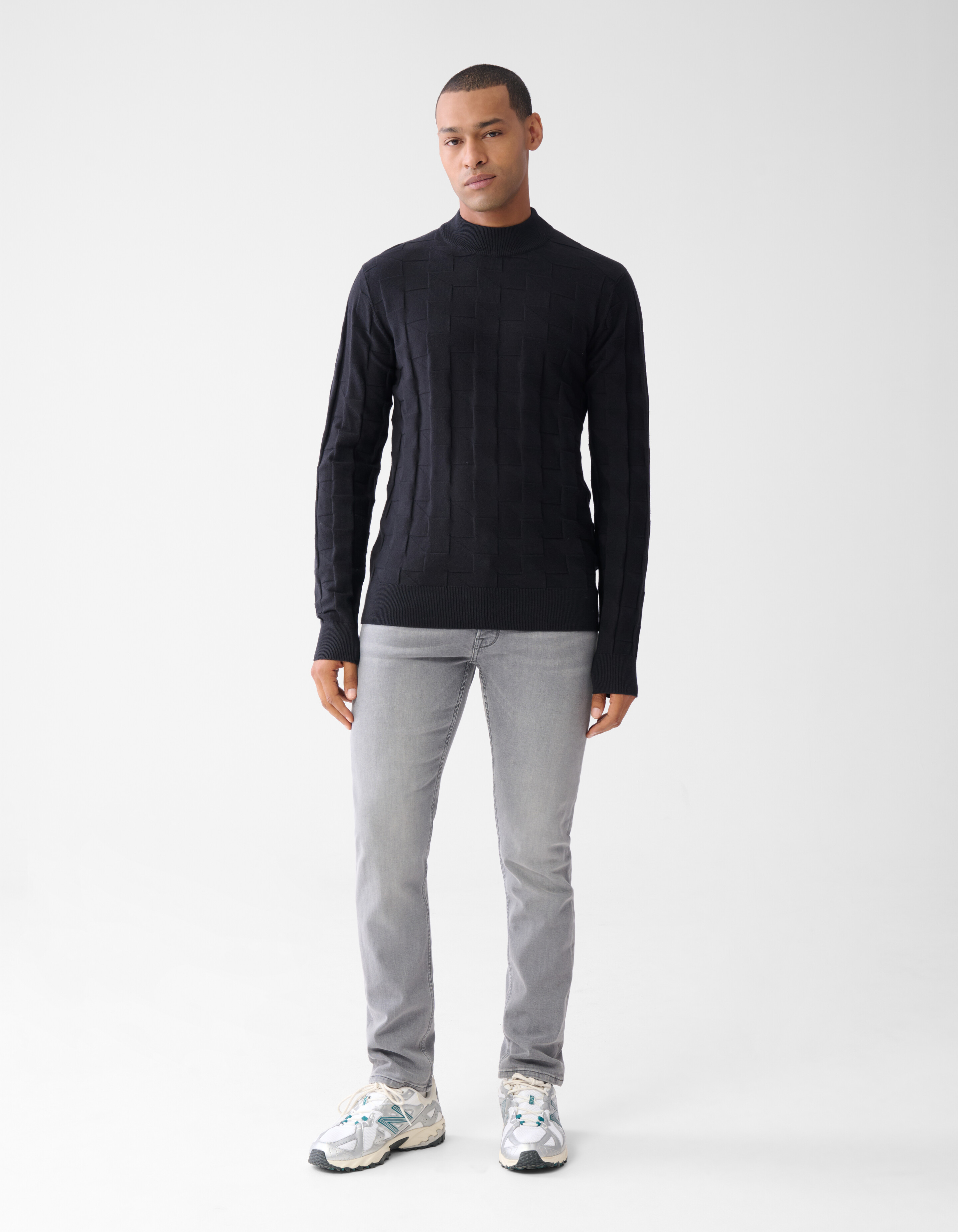 Pied De Poule Trui Zwart SHOEBY MEN